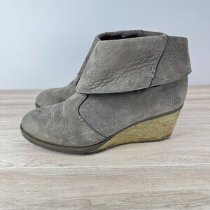 The North Face Bridgeton Ankle Wedge Leather Bootie‎ Women's 7.5 Gray Waterproof